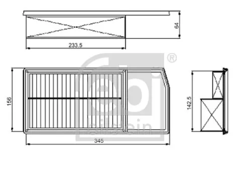 FEBI BILSTEIN FEBI BILSTEIN 101664 Febi Bilstein Air Filter For Citroën Fiat Opel Peugeot Vauxhall 500l 500x Bipper 