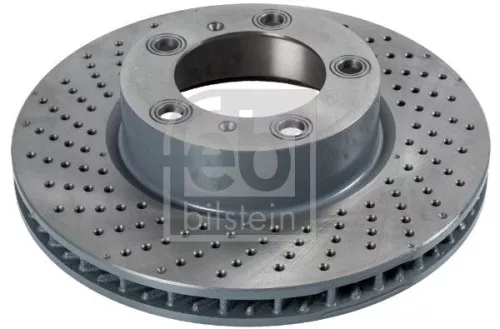 Febi Single Front Left Perforated/vented Brake Disc For Porsche Boxster Cayman