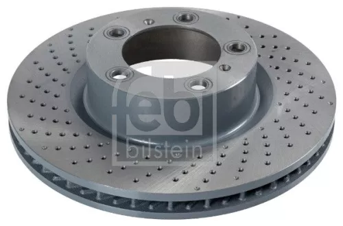 Febi Single Front Left Perforated/vented Brake Disc For Porsche 718 Boxster 71