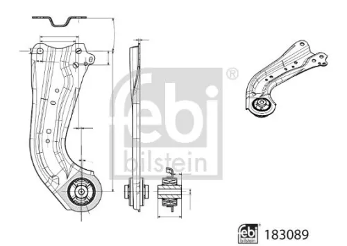 Febi Centre Rear Right Control / Trailing Arm For Suzuki Toyota C-hr Corolla Pri
