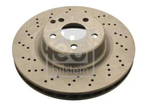 2x Febi Front Perforated/vented Brake Discs Fits Mercedes S-class 330mm