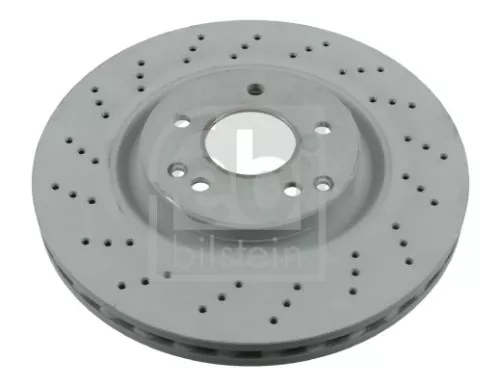 2x Febi Front Perforated/vented Brake Disc For Mercedes-benz C-class Clk S