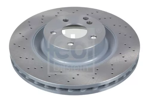 2x Febi Front Perforated/vented Brake Disc For Mercedes-benz E-class S-cla