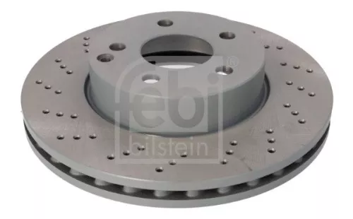 2x Febi Front Perforated/vented Brake Disc For Mercedes-benz C-class