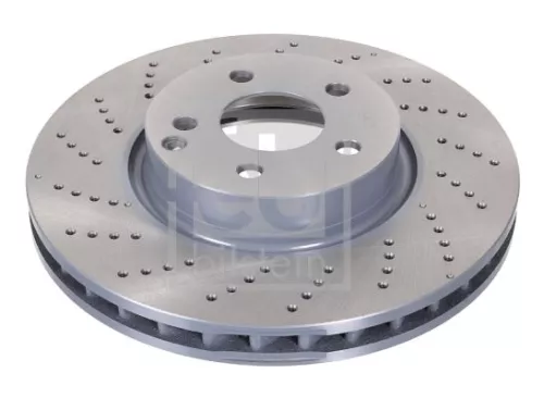 2x Febi Front Perforated/vented Brake Disc For Mercedes-benz C-class E-cla