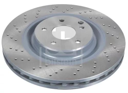 2x Febi Front Perforated/vented Brake Disc For Mercedes-benz C-class Clk S