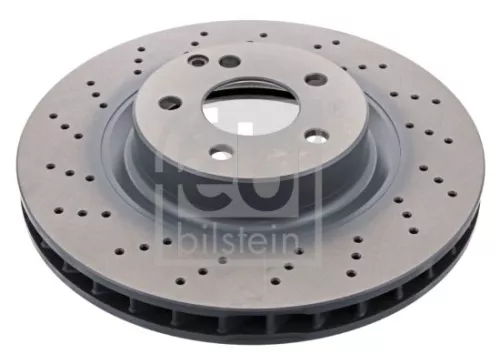 2x Febi Front Perforated/vented Brake Disc For Mercedes-benz Mercedes-benz