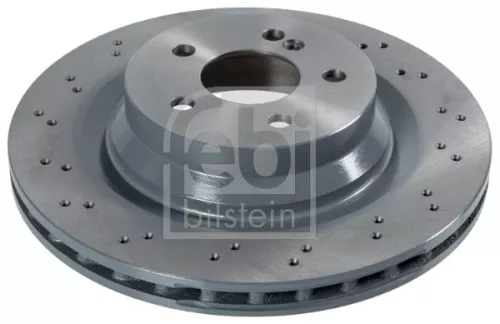 2x Febi Rear Perforated/vented Brake Disc For Mercedes-benz Cls E-class