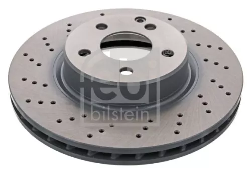 2x Febi Front Perforated/vented Brake Disc For Mercedes-benz Sl