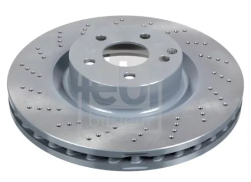 2x Febi Front Perforated/vented Brake Disc For Mercedes-benz Mercedes-benz