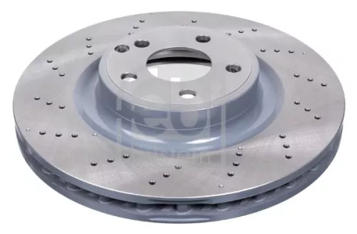 2x Febi Front Perforated/vented Brake Disc For Mercedes-benz Mercedes-benz