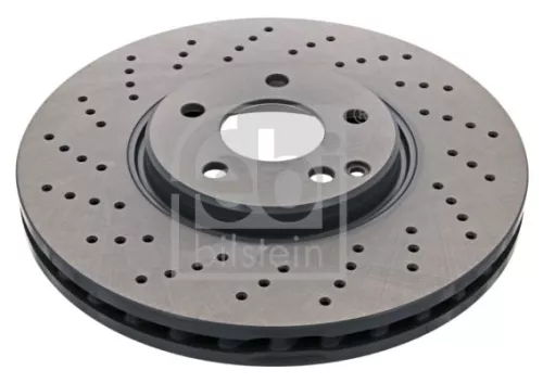 2x Febi Front Perforated/vented Brake Disc For Mercedes-benz E-class S-cla