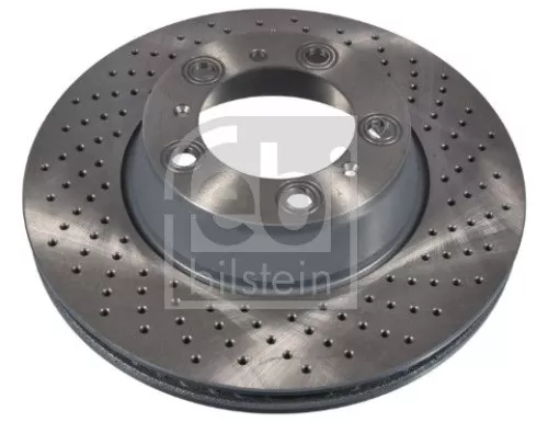 Febi Single Rear Right Perforated/vented Brake Disc For Porsche 911
