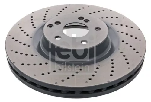 2x Febi Front Perforated/vented Brake Disc For Mercedes-benz C-class E-cla
