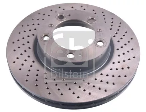 Febi Single Front Right Perforated/vented Brake Disc For Porsche 911 Boxster C