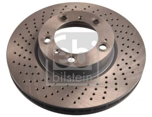 Febi Single Front Left Perforated/vented Brake Disc For Porsche 911 Boxster Ca