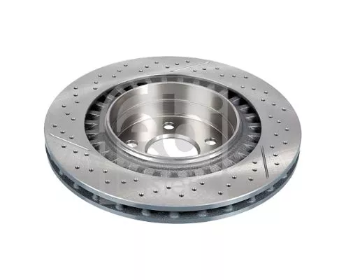 2x Febi Rear Perforated/vented Brake Disc For Mercedes-benz Clk Slk