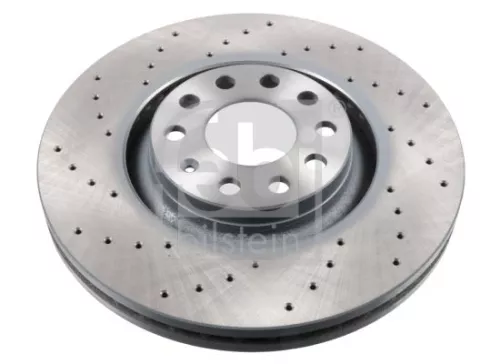 2x Febi Front Perforated/vented Brake Discs Fits Audi A4 320mm