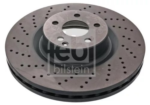 2x Febi Front Perforated/vented Brake Disc For Mercedes-benz S-class