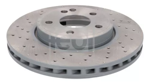 2x Febi Front Perforated/vented Brake Disc For Mercedes-benz Mercedes-benz