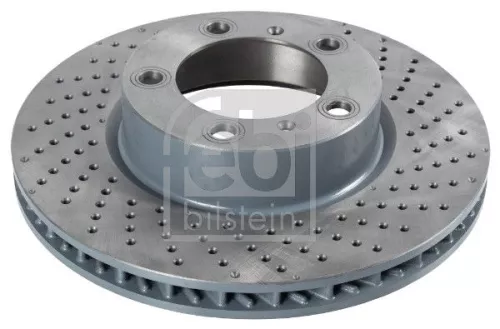 Febi Single Front Right Perforated/vented Brake Disc For Porsche Boxster Cayma