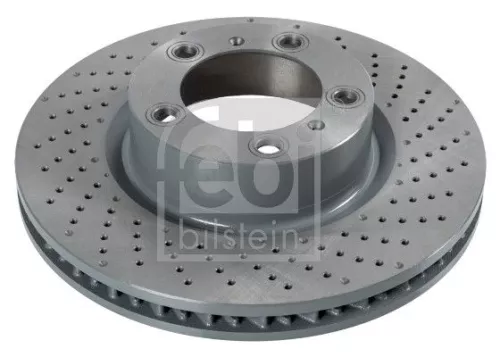 Febi Single Front Right Perforated/vented Brake Disc For Porsche 718 Boxster 7