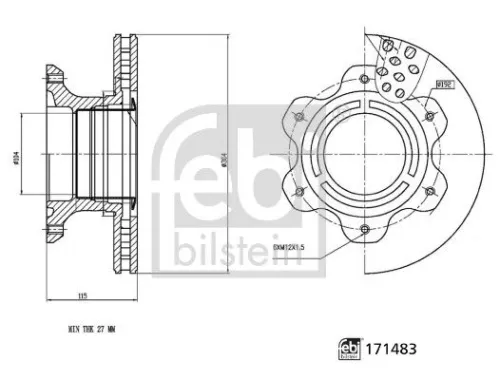 FEBI BILSTEIN FEBI BILSTEIN 171483 2x Febi Rear Vented Brake Discs Fits Mercedes Sprinter 5-t 304mm 
