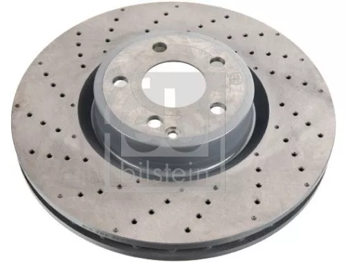 2x Febi Front Perforated/vented Brake Disc For Mercedes-benz Sl