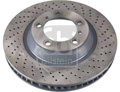 Febi Single Front Right Perforated/vented Brake Disc For Porsche 911 Boxster