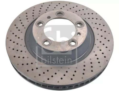 Febi Single Front Left Perforated/vented Brake Disc For Porsche 911 Boxster