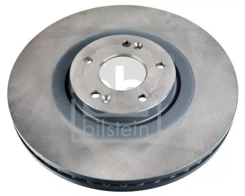 2x Febi Front Internally Vented Brake Disc For Hyundai Kia Santa Fe Sorent