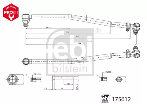 FEBI BILSTEIN FEBI BILSTEIN 175612 Febi Front Centre Rod Assembly For Mercedes-benz Of 