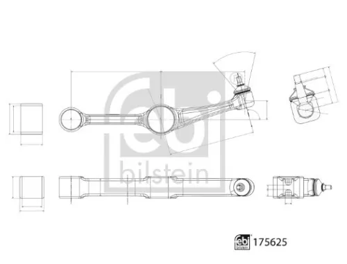 FEBI BILSTEIN FEBI BILSTEIN 175625 Febi Front Lower Left Or Right Control / Trailing Arm For Tesla Model S Model X 