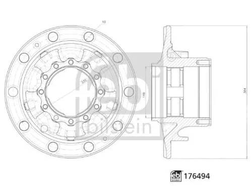 Febi Rear Wheel Hub For Volvo Fh12 Fh16 Fl Fl10 Fl12 Fl6 Fl7 Fm10 Fm12