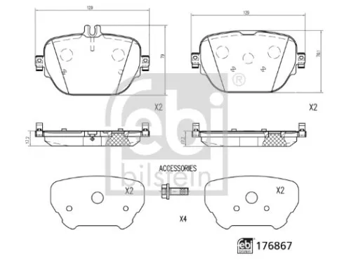 FEBI BILSTEIN FEBI BILSTEIN 176867 Febi Rear Brake Pad Set For Mercedes-benz Cls E-class Eqc Gl 