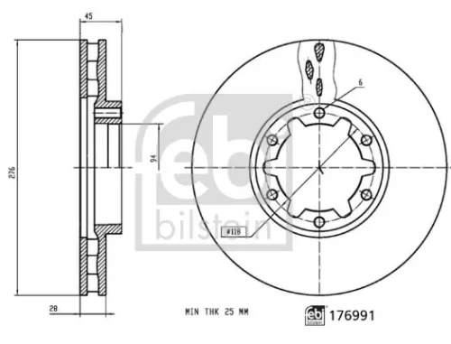 FEBI BILSTEIN FEBI BILSTEIN 176991 2x Febi Front Vented Brake Discs Fits Nissan Nt400 Cabstar 276mm 