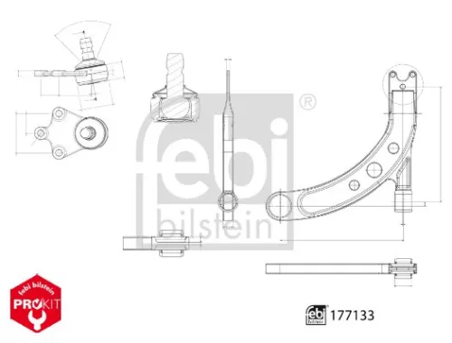 FEBI BILSTEIN FEBI BILSTEIN 177133 Febi Front Left Control / Trailing Arm For Audi Seat Skoda Vw A1 A1 Allstreet A1 