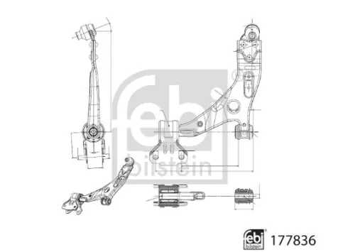 FEBI BILSTEIN FEBI BILSTEIN 177836 Febi Front Left Lower Control / Trailing Arm For Ford Tourneo Connect / Grand To 