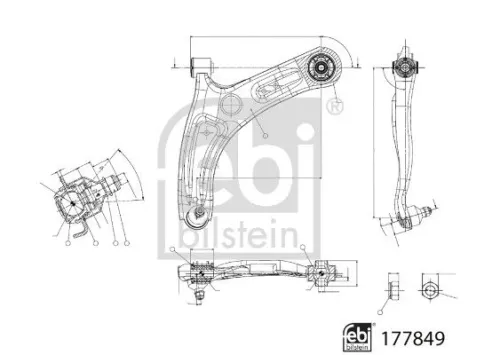 FEBI BILSTEIN FEBI BILSTEIN 177849 Febi Front Left Lower Control / Trailing Arm For Hyundai I20 I20 Active 