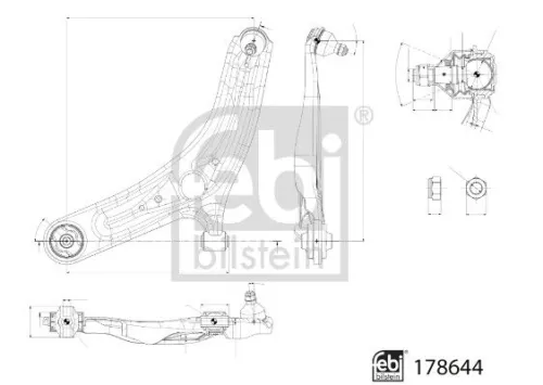 FEBI BILSTEIN FEBI BILSTEIN 178644 Febi Front Left Control / Trailing Arm For Hyundai Kia Ix20 Venga 