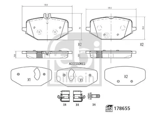 FEBI BILSTEIN FEBI BILSTEIN 178655 Febi Rear Brake Pad Set For Mercedes-benz Gle Gls 