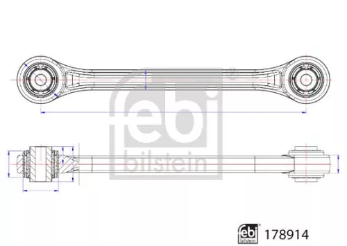 FEBI BILSTEIN FEBI BILSTEIN 178914 Febi Front Rear Upper Rear Left Or Right Control / Trailing Arm For Porsche Pana 