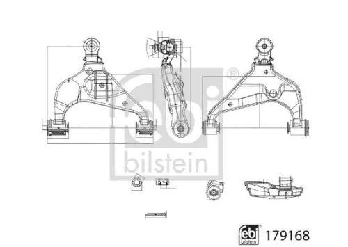 FEBI BILSTEIN FEBI BILSTEIN 179168 Febi Front Left Lower Control / Trailing Arm For Toyota Fortuner Hilux 
