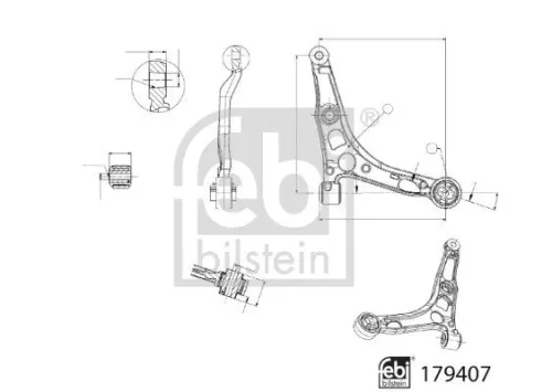 FEBI BILSTEIN FEBI BILSTEIN 179407 Febi Front Right Control / Trailing Arm For Citroën Fiat Opel Peugeot Vauxhall B 