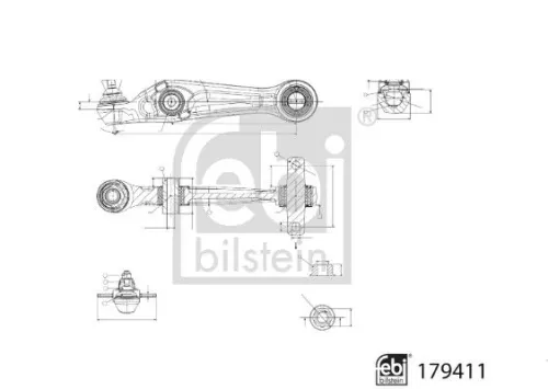 FEBI BILSTEIN FEBI BILSTEIN 179411 Febi Lower Front Left Or Right Control / Trailing Arm For Tesla Model 3 