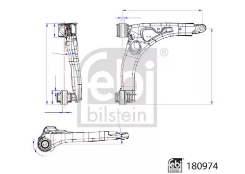 FEBI BILSTEIN FEBI BILSTEIN 180974 Febi Front Right Control / Trailing Arm For Man Vw Crafter Grand California Tge 