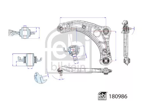FEBI BILSTEIN FEBI BILSTEIN 180986 Febi Front Left Lower Control / Trailing Arm For Nissan Micra 