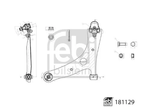 Febi Front Left Control / Trailing Arm For Toyota Rav 4