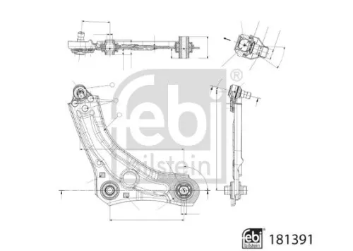 FEBI BILSTEIN FEBI BILSTEIN 181391 Febi Front Right Control / Trailing Arm For Renault Megane 