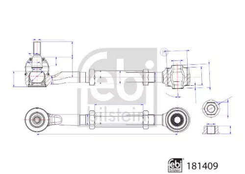 FEBI BILSTEIN FEBI BILSTEIN 181409 Febi Front Lower Rear Left Or Right Control / Trailing Arm For Lexus Toyota Auri 